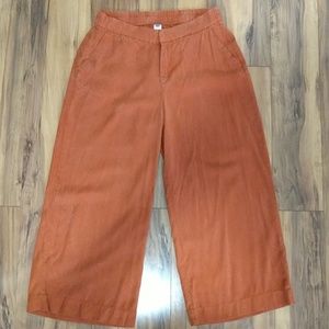 Burnt orange crop cotton pant